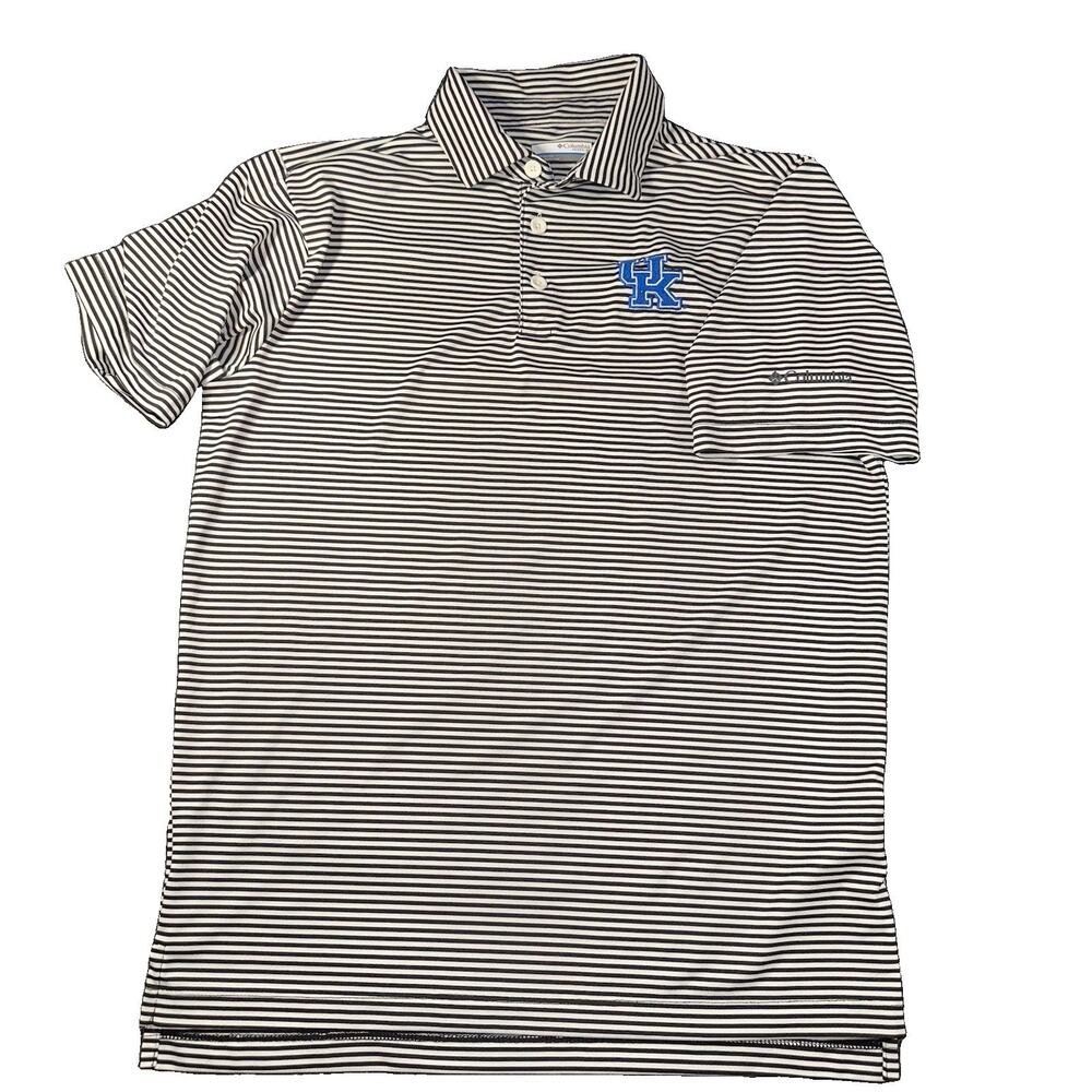 Columbia Golf University of Kentucky Wildcats Striped Polo Shirt Small UK Golf - Picture 2 of 9